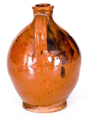 Small-Sized New England Redware Jug with Manganese Decoration