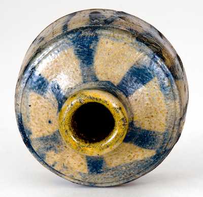 New York State Stoneware Inkwell w/ Elaborate Striped Decoration, circa 1830