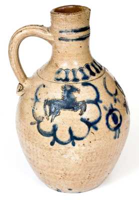 Westerwald Stoneware Jug with Impressed Horse Decoration