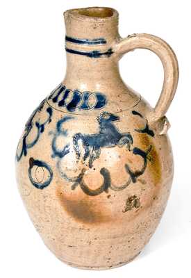 Westerwald Stoneware Jug with Impressed Horse Decoration