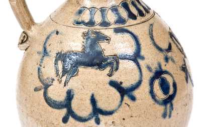 Westerwald Stoneware Jug with Impressed Horse Decoration