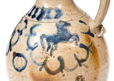 Westerwald Stoneware Jug with Impressed Horse Decoration
