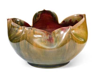 Fine George Ohr Pottery Star-Form Vase, Stamped G.E. OHR, / BILOXI, Mississippi origin, late 19th century
