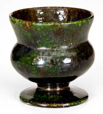 Small Green-Glazed George Ohr Pottery Vessel