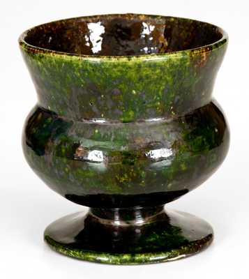 Small Green-Glazed George Ohr Pottery Vessel