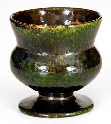 Small Green-Glazed George Ohr Pottery Vessel