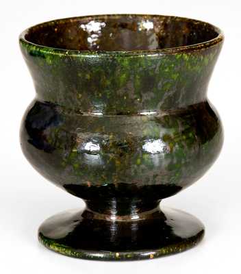 Small Green-Glazed George Ohr Pottery Vessel