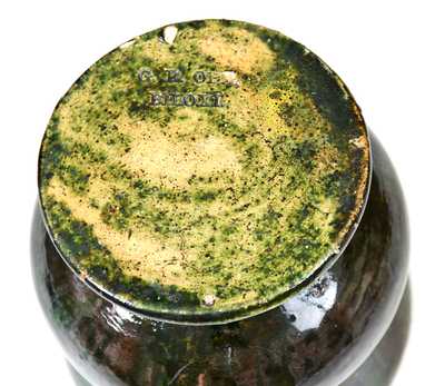 Small Green-Glazed George Ohr Pottery Vessel