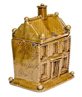 Very Fine English Earthenware Tobacco Jar: "James Strange / August the 3 / 1867"