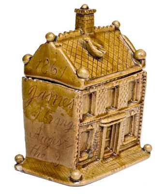 Very Fine English Earthenware Tobacco Jar: "James Strange / August the 3 / 1867"