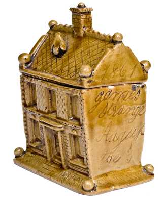 Very Fine English Earthenware Tobacco Jar: "James Strange / August the 3 / 1867"
