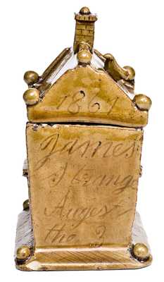Very Fine English Earthenware Tobacco Jar: "James Strange / August the 3 / 1867"