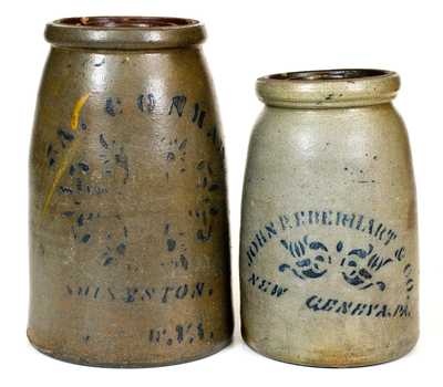 Lot of Two: A. CONRAD / SHINNSTON, W. VA, JOHN P. EBERHART / NEW GENEVA, PA Jars