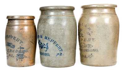 Lot of Three: WILLIAMS & REPPERT / GREENSBORO, PA, T. F. REPPERT / GREENSBORO, PA Jars