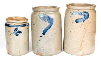 Lot of Three: Baltimore Stoneware Jars incl. Two Marked P. HERRMANN Examples