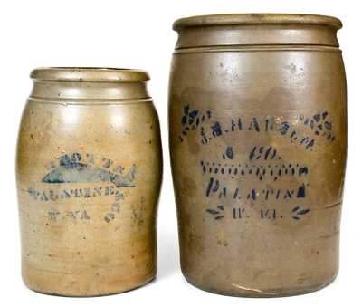 Lot of Two: PALATINE, W. VA Jars by J. M. HARDEN & CO. and KNOTTS & CO.