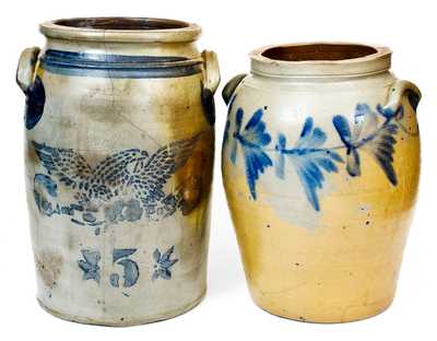 Lot of Two: Pennsylvania Stoneware Jars (Lion Pottery, R.J. Grier)