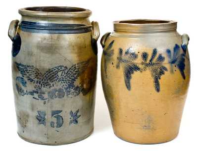 Lot of Two: Pennsylvania Stoneware Jars (Lion Pottery, R.J. Grier)