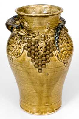 Lanier Meaders, Cleveland, Georgia, Snake and Grapes Vase, circa 1978