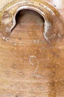 WRENN & BRO., Erect, NC Stoneware Churn,