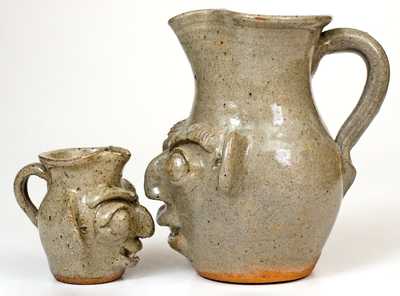 Lot of Two: B. B. CRAIG / VALE, NC Stoneware Face Pitchers