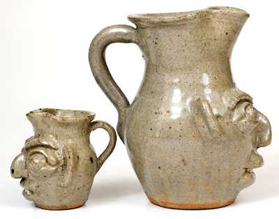 Lot of Two: B. B. CRAIG / VALE, NC Stoneware Face Pitchers
