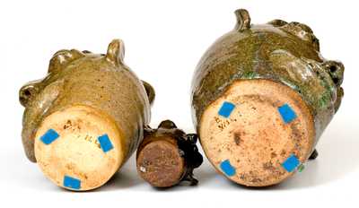 Lot of Three: B. B. CRAIG / VALE, NC Stoneware Face Jugs