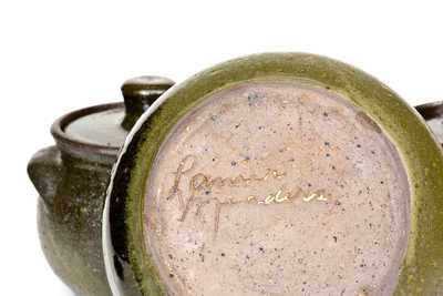 Lot of Three: Lanier Meaders (Cleveland, GA) Stoneware Covered Jars