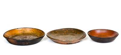 Lot of Three: Redware Dirt Dishes
