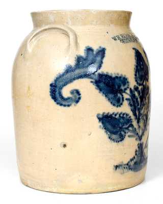 W. H. FARRAR & CO. / GEDDES, NY Stoneware Jar w/ Elaborate Floral Decoration