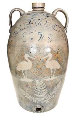 Enormous Southwestern PA Stoneware Water Cooler, MARY H. WAGNER / 1878