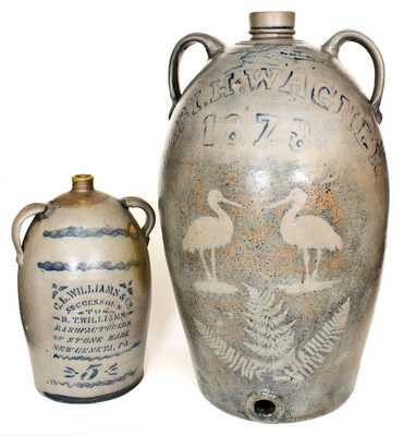 Important and Unique Thirty-Gallon Western PA Stoneware Jug-Form Water Cooler