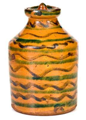 Exceptional Redware Jar with Elaborate Multi-Colored Slip Decoration