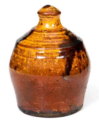 Fine Multi-Colored Redware Bank att. Henry Schofield, Cecil County, MD