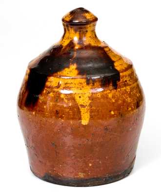 Fine Multi-Colored Redware Bank att. Henry Schofield, Cecil County, MD