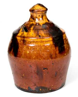 Fine Multi-Colored Redware Bank att. Henry Schofield, Cecil County, MD