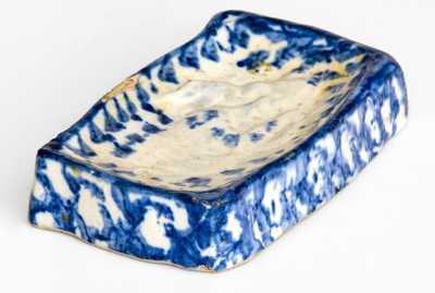 Very Unusual Signed "Crooksville, Ohio" Spongeware Soap Dish