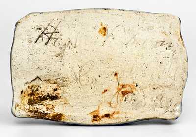 Very Unusual Signed "Crooksville, Ohio" Spongeware Soap Dish