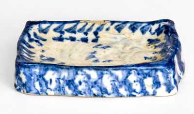 Very Unusual Signed "Crooksville, Ohio" Spongeware Soap Dish