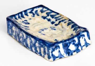 Very Unusual Signed "Crooksville, Ohio" Spongeware Soap Dish