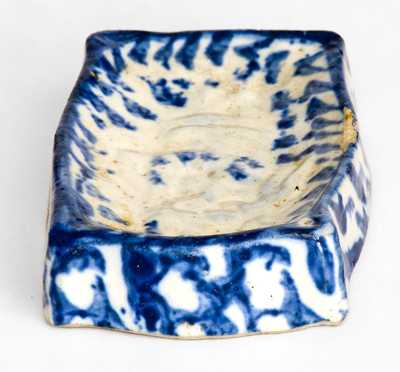 Very Unusual Signed "Crooksville, Ohio" Spongeware Soap Dish