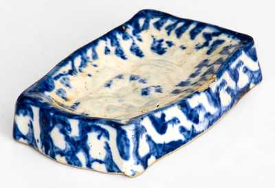 Very Unusual Signed "Crooksville, Ohio" Spongeware Soap Dish