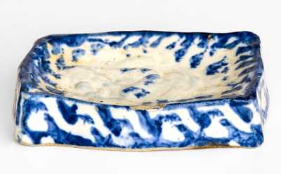 Very Unusual Signed "Crooksville, Ohio" Spongeware Soap Dish