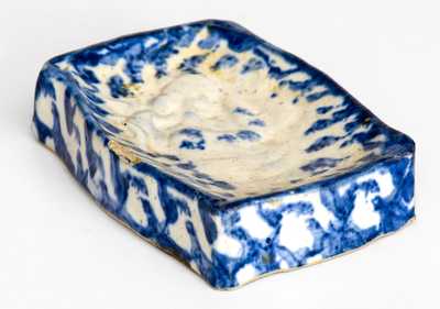 Very Unusual Signed "Crooksville, Ohio" Spongeware Soap Dish