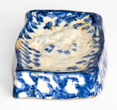 Very Unusual Signed "Crooksville, Ohio" Spongeware Soap Dish