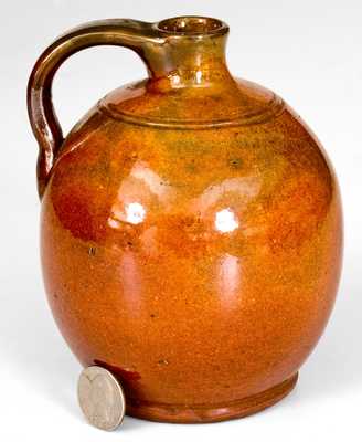 Small-Sized Glazed New England Redware Jug