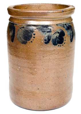 JOHN BELL / WAYNESBORO Stoneware Jar with Cobalt Floral Decoration