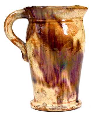 Redware Pitcher with Cream and Brown Decoration, Strasburg, VA, circa 1890