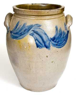 Fine 6 Gal. SOLOMON BELL / Strasburg, Va Stoneware Jar with Cobalt Decoration