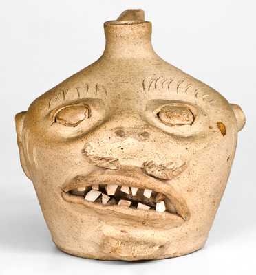 Fine Stoneware Face Jug, probably Guy Daugherty, Bethune, SC